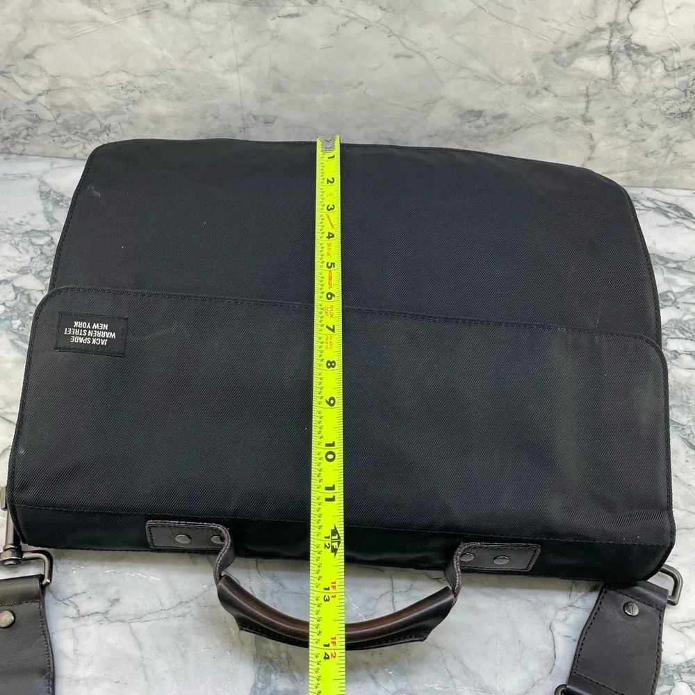 Jack Spade Black and Dark Brown Nylon Messenger Bag